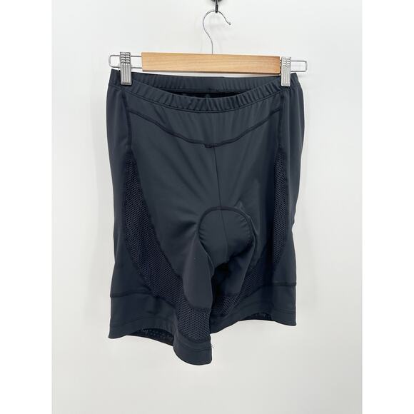 Beroy Black Padded Biker Shorts 8"Inseam Elastic Stretch Waist Cycling Women M/L - Picture 1 of 5